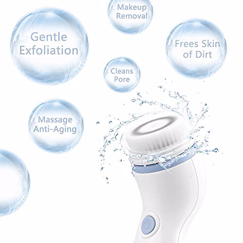 CLSEVXY Water Resistant Facial Cleansing Spin Brush Set 6