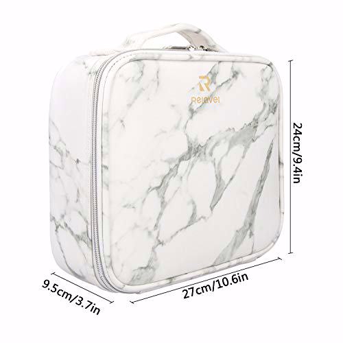 MONSTINA Makeup Train Cases Professional Travel Bag Cosmetic Cases Marble White 7