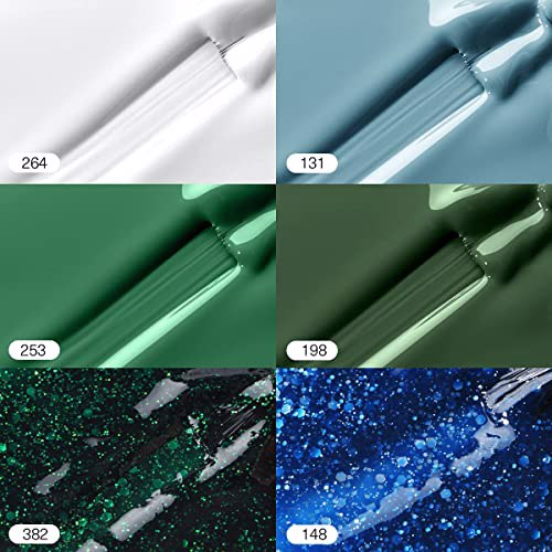 MEFA Gel Nail Polish Set Green, L-Midnight Myth 3