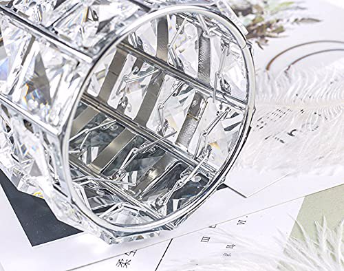 AKOAK 1 pack Crystal Makeup Brush Holder Office Supplies Silver 5