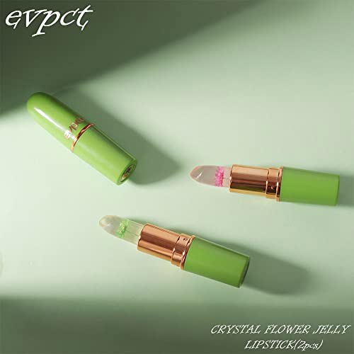 BINGBRUSH 2Pcs Crystal Flower Color Changing Lipstick Lip Tinted 7
