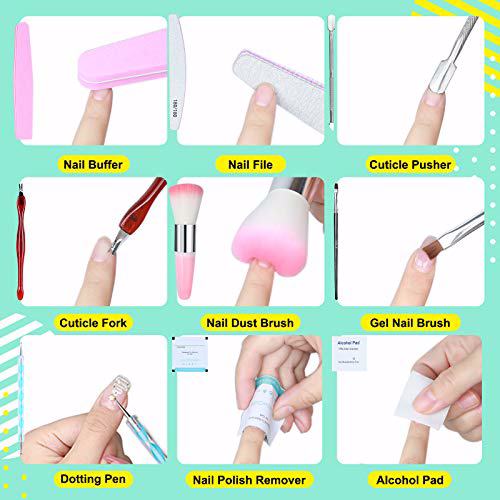 Villsure Gel Nail Polish Kit Villsure All-in-One 5 Colors Gel Nail Kit 6