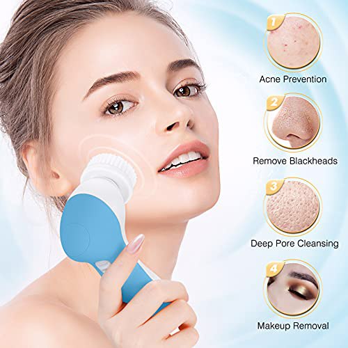 Facial Cleansing Brush Face Scrubber, Sky Blue 7