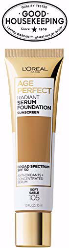 L'Oreal Paris Age Perfect Radiant Serum Foundation with SPF 50, Soft Sable 9