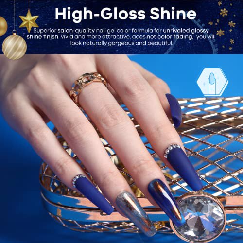 Modelones Blue Gel Nail Polish Set, 6 2