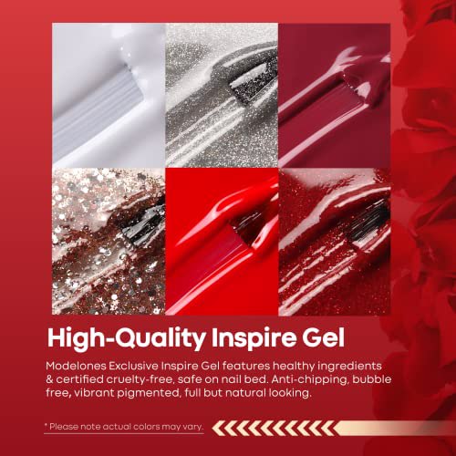 Modelones Gel Nail Polish Set, A2 Red Velvet 3
