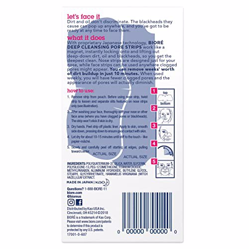 Bioré Nose+Face, Blackhead Remover Pore Strips 4