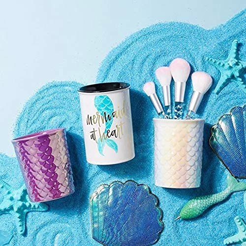 Ceramic Makeup Brush Holder Storage with Cute Sayings Mermaid 8