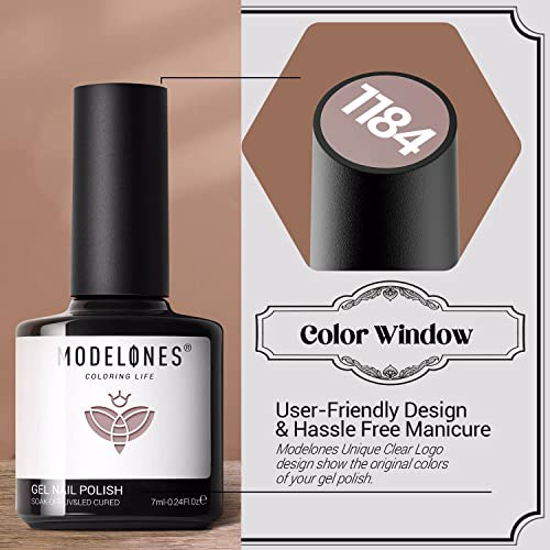 Modelones Gel Nail Polish Set Black White Gel Polish Kit 6 Colors 8