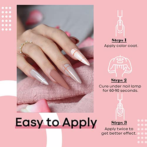 Modelones Gel Nail Polish Set Nude Pink White  6