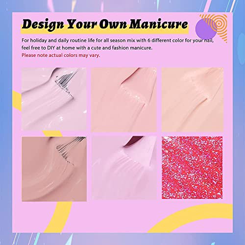 AIMANGO Valentine's Day Reflective Glitter Gel Nail Polish Kit 7