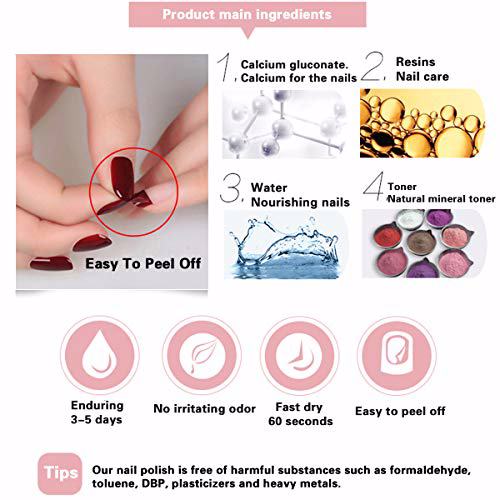 Tophany Non Toxic Nail Polish Set 6 Bottles, 5ML Style-3 7