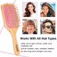 Hair Brush-Natural Wooden Bamboo Brush and Detangle Tail Comb Pink Thumbnail 6