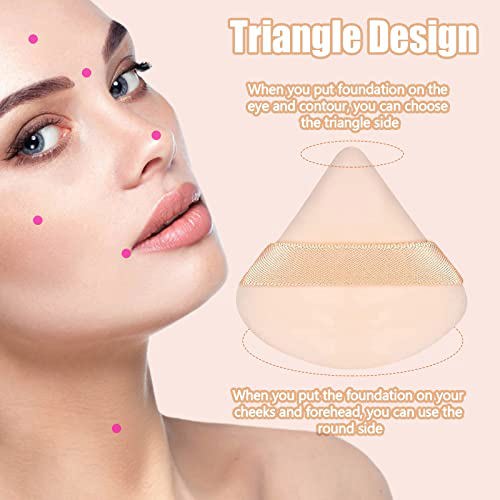 Pimoys 6 Pieces Powder Puff Face Soft Triangle Makeup Black and Flesh 2