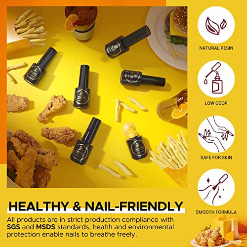 MEFA Gel Nail Polish Set Yellow, E-Golden Fields 7