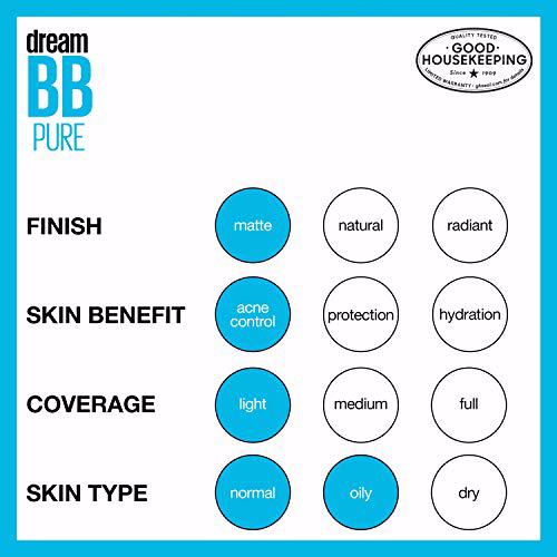 Maybelline Dream Pure Skin Clearing BB Cream, 8-in-1 Skin Perfecting Medium/Deep 6