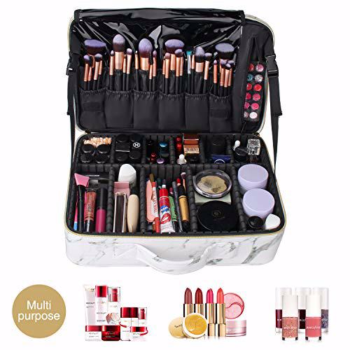 MONSTINA Marble Makeup Bags,Portable Organizer Bag Travel Case Professional 4
