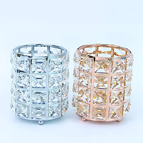 Makeup Brush Holder Organizer Crystal Vanity Decor Bling Crystal Pot 7