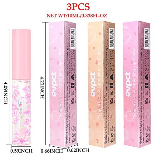 BINGBRUSH 3 Pcs Color Changing Lip Gloss lipstick, Pink Magic Mood 6