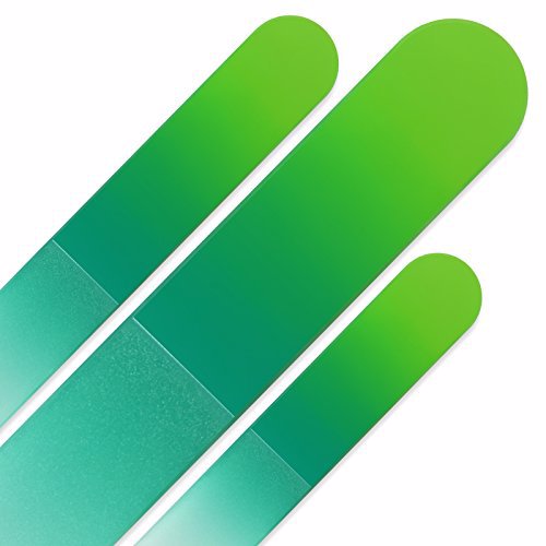 Mont Bleu Set of 3 Crystal Nail Files in Velvet Pouch Fern Green 3