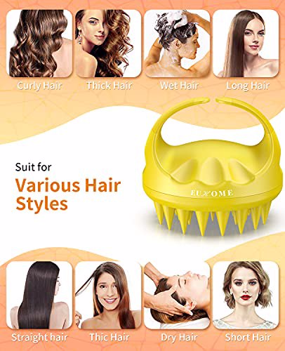 EUHOME Scalp Massager Shampoo Brush, Gray Yellow 3