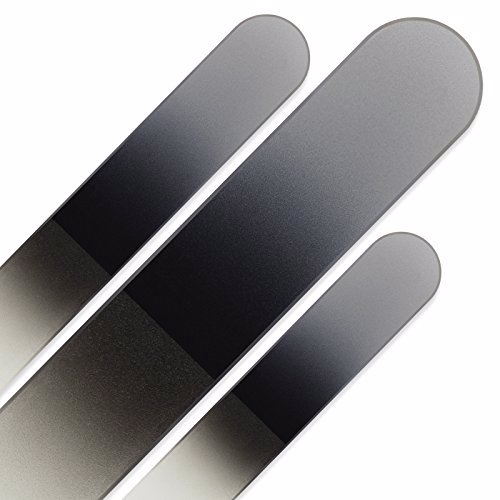 Mont Bleu Gift Set for Men of 3 Glass Nail Files in Velvet Pouch Aqua Cobalt 3