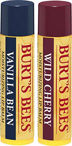 Burt's Bees 100% Natural Lip Balm, Wild Cherry and Vanilla Bean Blister Box 5