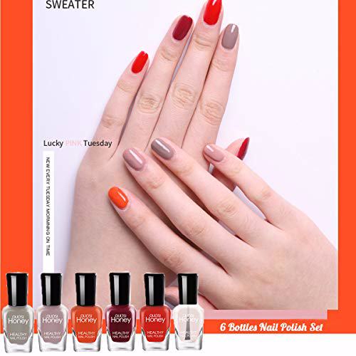 Tophany Non Toxic Nail Polish Set 6 Bottles, 5ML Style-3 2