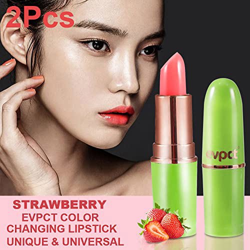 BINGBRUSH 2 Pcs Strawberry Color Changing Lipstick Queen 2