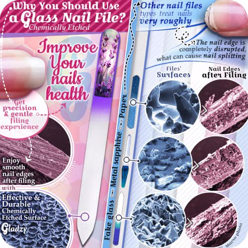 Gladzy Genuine Czech Glass Nail File Set 6