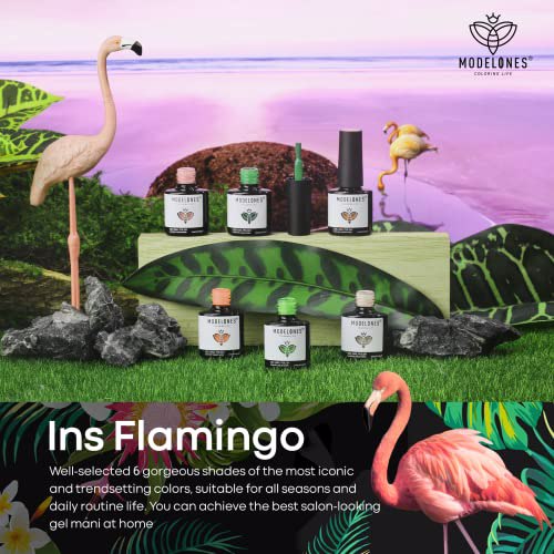 Modelones Gel Nail Polish Kit 6 Colors A3 Flamingo Pink 2