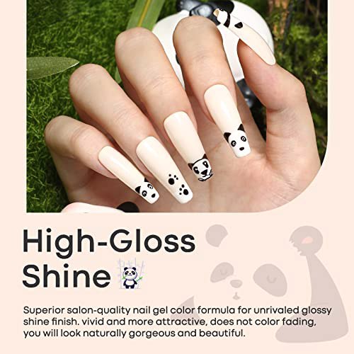 Modelones Gel Nail Polish Set - 6 Colors White Black 4