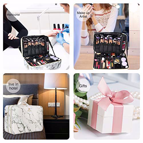 MONSTINA Marble Makeup Bags,Portable Organizer Bag Travel Case Professional 7