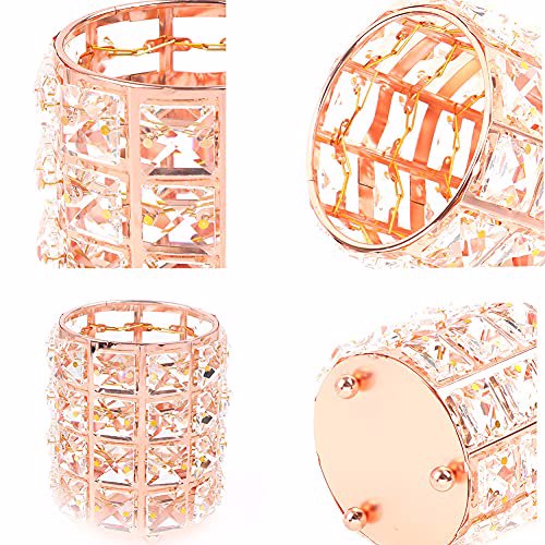 AKOAK 1 pack Crystal Makeup Brush Holder Office Supplies Storage Rack Office Rose Gold 8