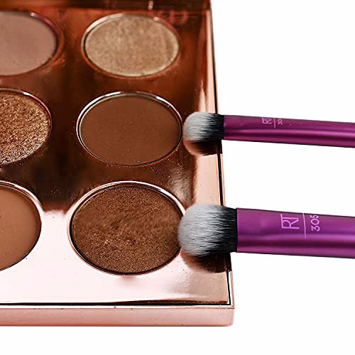 Real Techniques Perfect Crease Makeup Brushes, Apply & Blend Eye Shadow, Set of 2 8