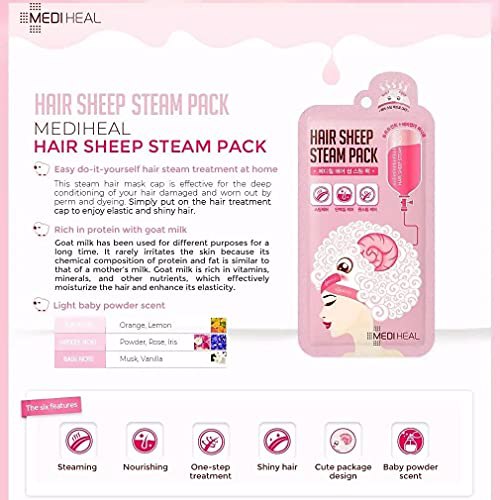 MEDIHEAL Hair Sheep Steam Pack 5 Sheets Hair Mask 3