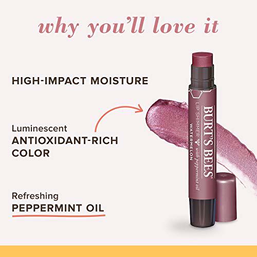 Burt's Bees Lip Balm, Moisturizing Lip Shimmer, Watermelon 8