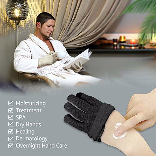 EvridWear Men Moisturizing Cotton Gloves, Small/Medium (6 Pair) black 4