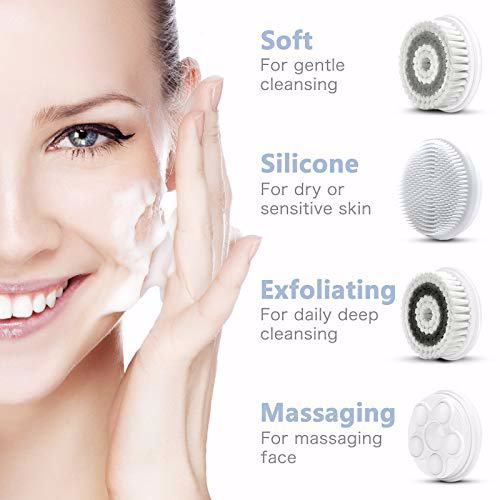 CLSEVXY Water Resistant Facial Cleansing Spin Brush Set 3