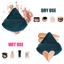 Pimoys 6 Pieces Powder Puff Face Soft Triangle Makeup Peacock Blue Thumbnail 7