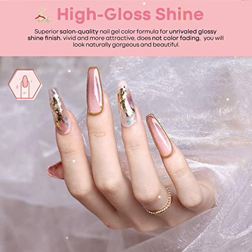 Modelones Gel Nail Polish Set Nude Pink White  5