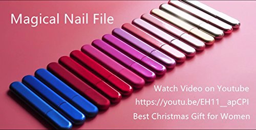 SixVector Premium Glass Nail File With Case Pink 7