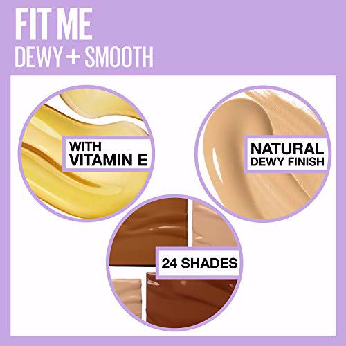 Maybelline New York Fit Me Dewy + Smooth Foundation, Natural Buff 4