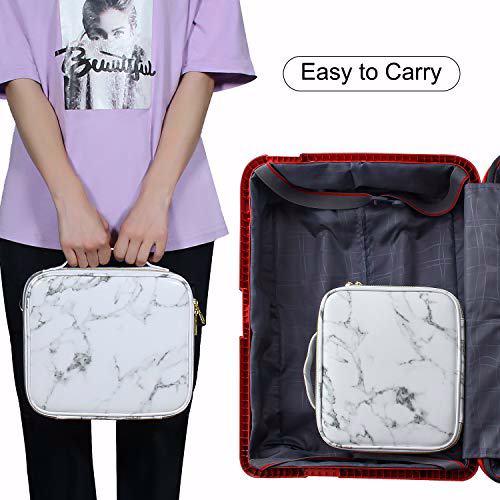 MONSTINA Train Cases Professional Travel Bag Cosmetic Cases Marble White 8