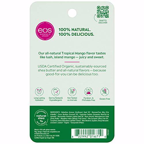 eos USDA Organic Balm to Moisturize Dry Lips Tropical Mango 6