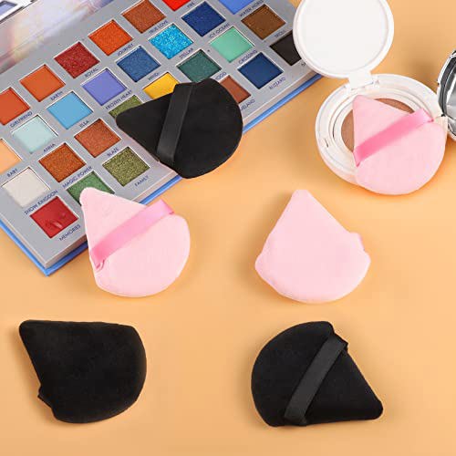 Pimoys 6 Pieces Powder Puff Face Soft Triangle Makeup Black and Pink 5