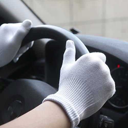 EvridWear Men Moisturizing Cotton Gloves, xs white 7