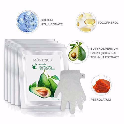 MOND'SUB 5 Pairs Avocado Moisturizing Hand Masks 3