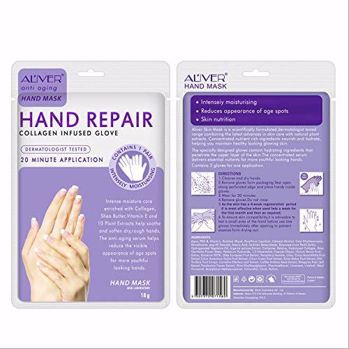 ALIVER Hand Mask, 3 Pairs Hand Moisturizing Gloves B 9