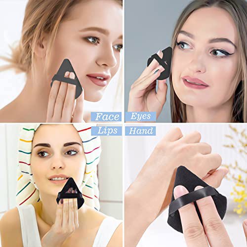 Pimoys 6 Pieces Powder Puff Face Soft Triangle Makeup Black 6